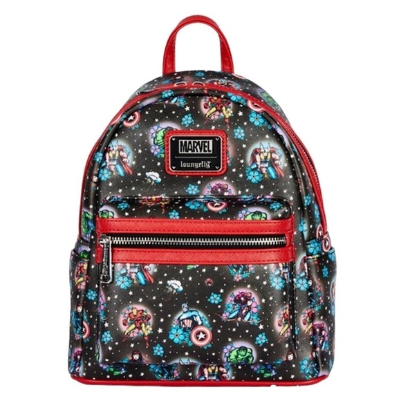 Loungefly Marvel Avengers Floral Tattoo Mini Backpack - Picture 1 of 13